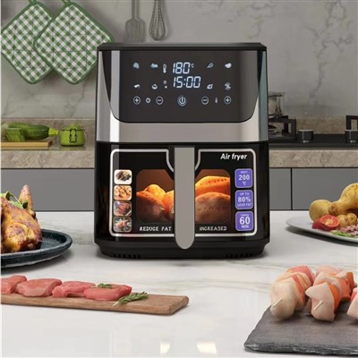 Friggitrice ad aria profonda elettrica da 10 litri in acciaio inossidabile con display digitale per friggitrice elettrica ad aria profonda senza olio da cucina domestica